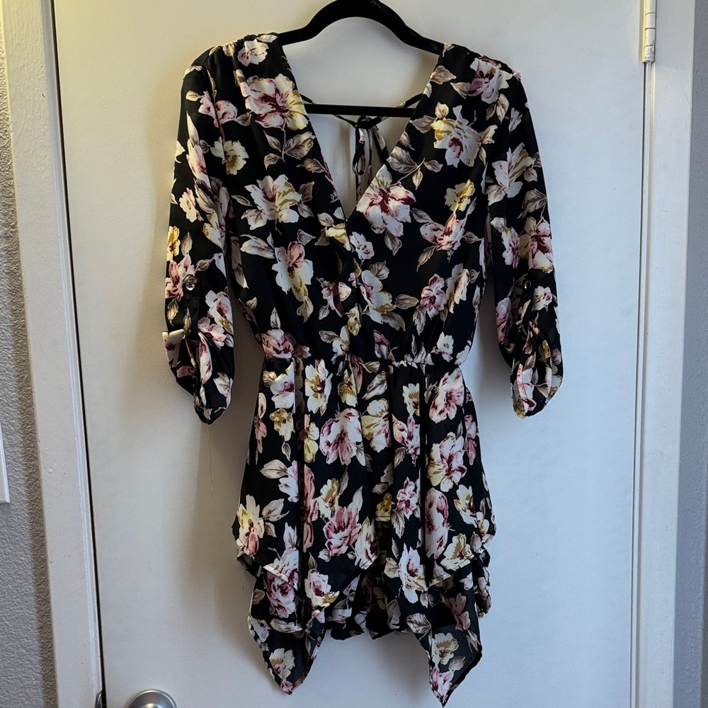 Papaya Black Floral Jumpsuit